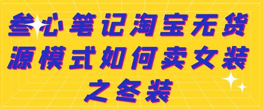 叁心笔记淘宝无货源模式如何卖女装之冬装-91搞钱