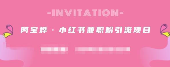 阿宝烨·小红书兼职粉引流项目，流量大，引流效果好【视频课程】-91搞钱