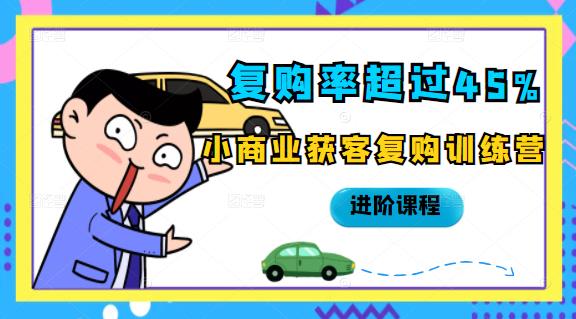 复购率超过45%，小商业获客复购训练营进阶课程-91搞钱