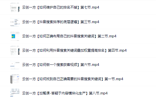 云创一方2022抖音SEO系列课程，教你如何快速上抖音搜索排名第一-91搞钱