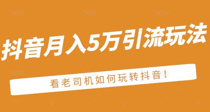 老古董·抖音月入5万引流玩法，看看老司机如何玩转抖音(附赠：抖音另类引流思路)-91搞钱