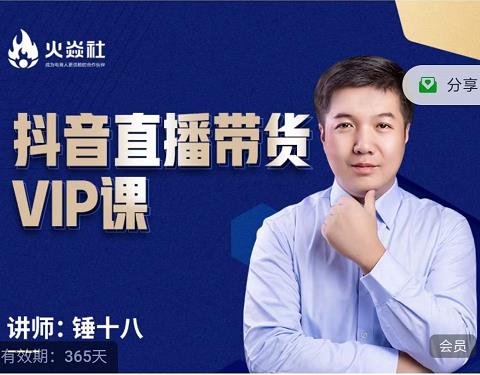 锤十八-抖音直播带货VIP课，专注直播带货有效盈利模式-91搞钱