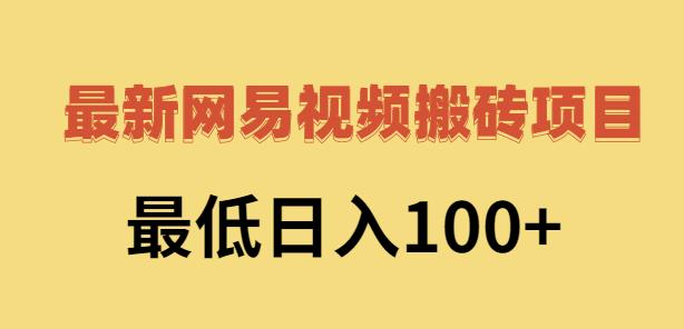 2022网易视频搬砖赚钱，日收益120（视频教程+文档）-91搞钱