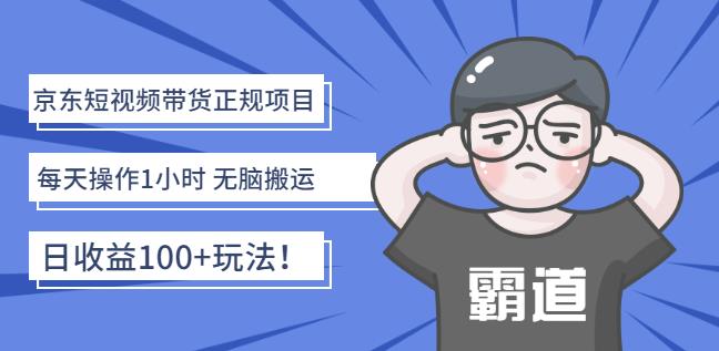 京东短视频带货正规项目：每天操作1小时无脑搬运日收益100+玩法！-91搞钱