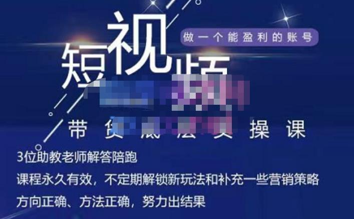 吴Sir·短视频带货底层实操课，教你如何选爆品、了解获短视频流量密码，正确起号-91搞钱