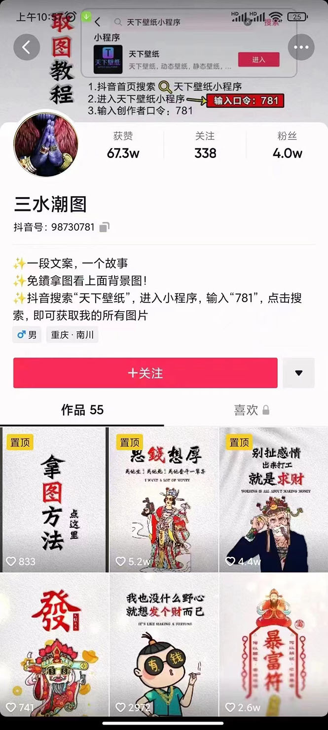国潮壁纸变现项目，新手可操作日赚200+【素材+软件+教程】-91搞钱