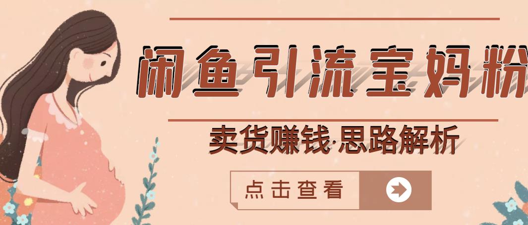 闲鱼引流宝妈粉+卖货赚钱一个月收益30000+（实操视频教程）-91搞钱