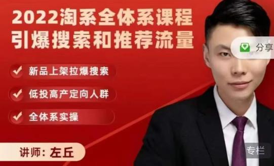 2022淘系全体系课程引爆搜索和推荐流量，新品上架拉爆搜索-91搞钱