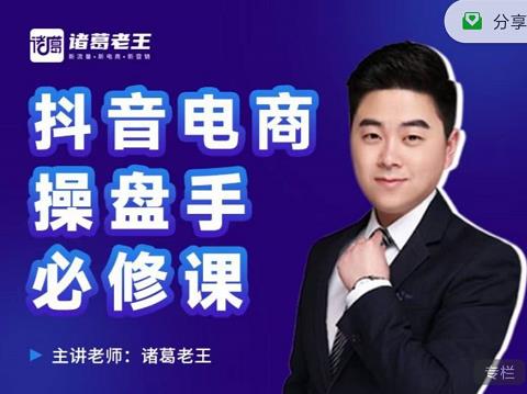 诸葛老王-抖音电商操盘手必修课：顶层设计，​起号破局，爆款运营，数据分析-91搞钱