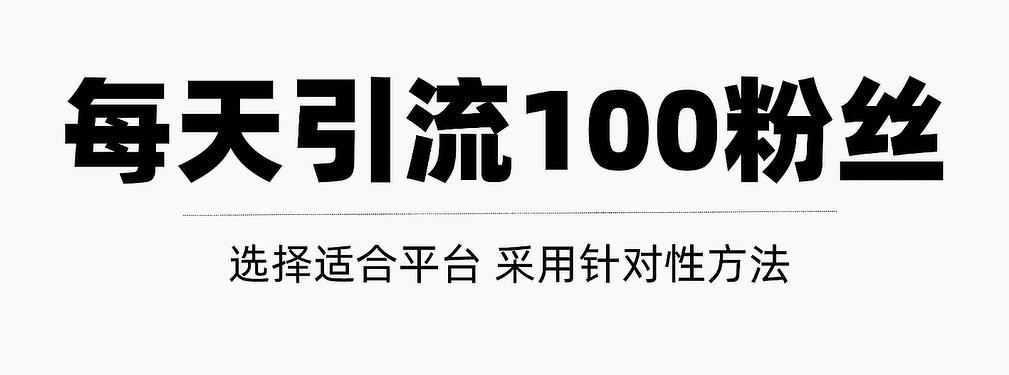 只需要做好这几步，就能让你每天轻松获得100+精准粉丝的方法！【视频教程】-91搞钱