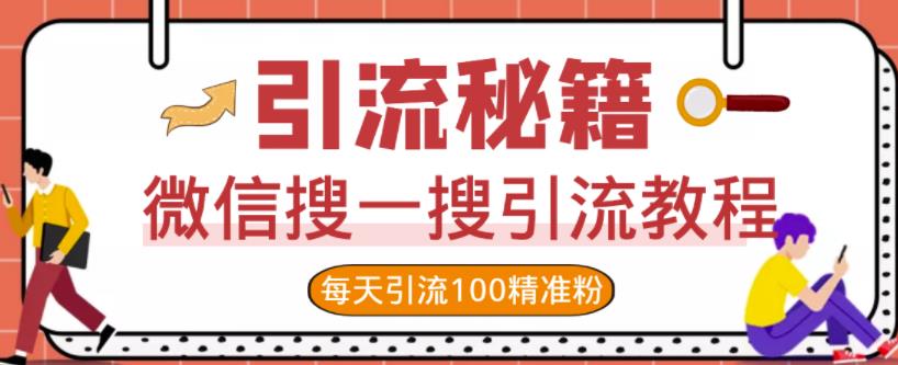 微信搜一搜引流教程，每天引流100精准粉-91搞钱