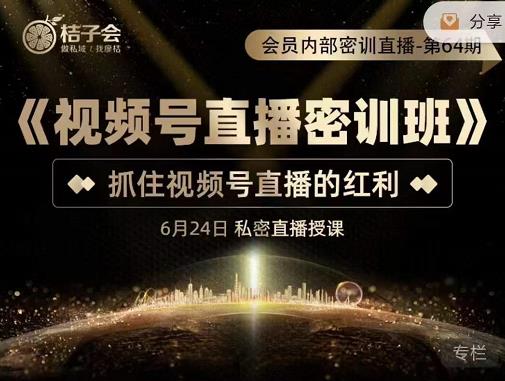 《视频号直播密训班》，抓住视频号直播的红利 价值12800-91搞钱
