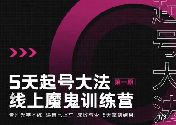 五天起号魔鬼训练营，告别光学不练，逼自己上车，成败与否，5天拿到结果-91搞钱