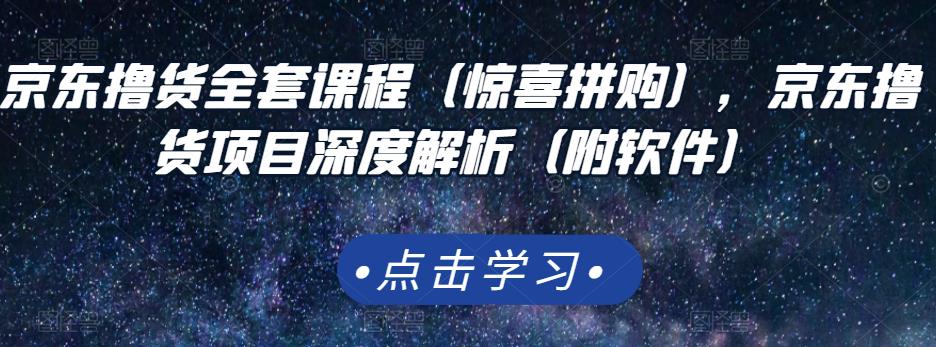 京东撸货全套课程（惊喜拼购），京东撸货项目深度解析（附软件）-91搞钱