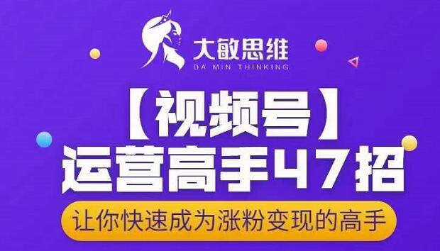 大敏思维-视频号运营高手47招，让你快速成为涨粉变现高手-91搞钱