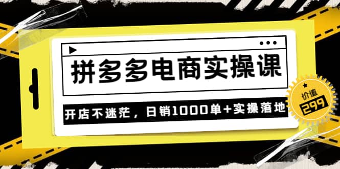 《拼多多电商实操课》开店不迷茫，日销1000单+实操落地（价值299元）-91搞钱