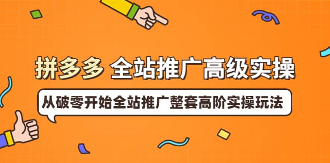 拼多多全站推广高级实操：从破零开始全站推广整套高阶实操玩法-91搞钱