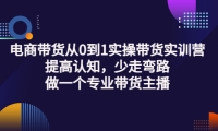 电商带货从0到1实操带货实训营:提高认知,少走弯路,做一个专业带货主播-91搞钱
