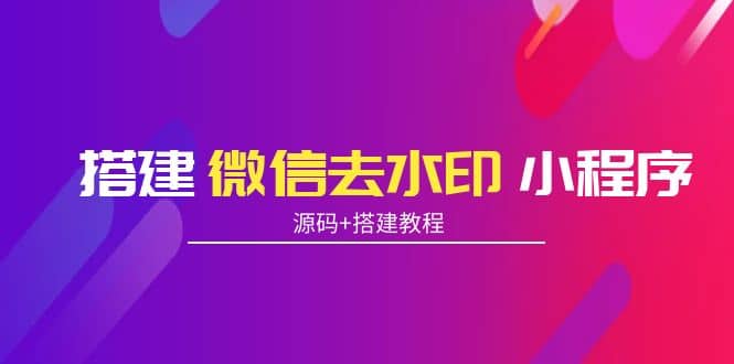 搭建微信去水印小程序 带流量主【源码+搭建教程】-91搞钱