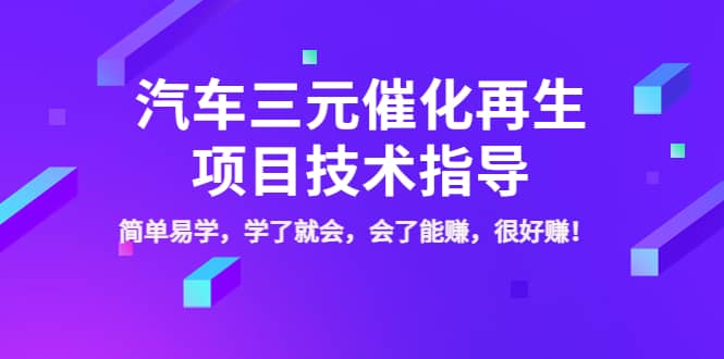 汽车三元催化再生项目技术指导，简单易学，学了就会，会了能赚，很好赚！-91搞钱