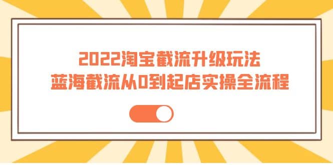 2022淘宝截流升级玩法：蓝海截流从0到起店实操全流程 价值千元-91搞钱
