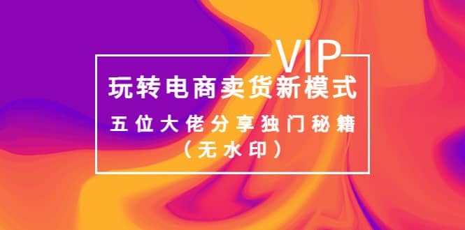 某收费培训：玩转电商卖货新模式，五位大佬分享独门秘籍（无水印）-91搞钱