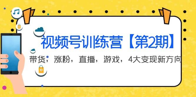 某收费培训：视频号训练营【第2期】带货，涨粉，直播，游戏，4大变现新方向-91搞钱