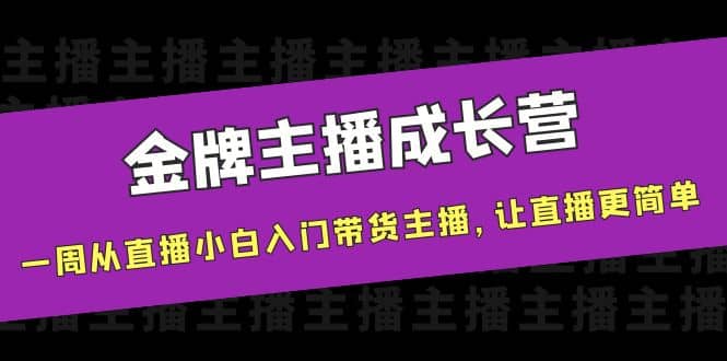 金牌主播成长营，一周从直播小白入门带货主播，让直播更简单-91搞钱