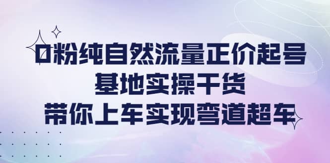 0粉纯自然流量正价起号基地实操干货，带你上车实现弯道超车-91搞钱