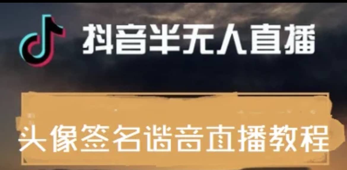 最近火爆的抖音头像签名设计半无人直播直播项目：直播教程+素材+直播话术-91搞钱