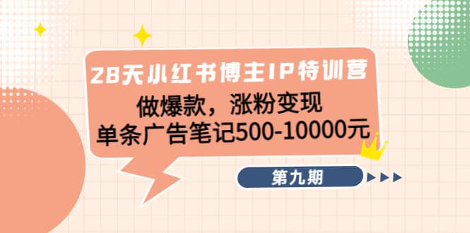 28天小红书博主IP特训营《第9期》-91搞钱