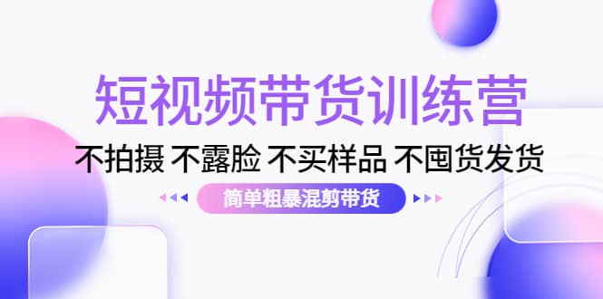 短视频带货训练营：不拍摄 不露脸 不买样品 不囤货发货 简单粗暴混剪带货-91搞钱