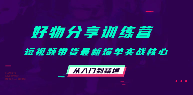 好物分享训练营：短视频带货最新爆单实战核心，从入门到精通-91搞钱