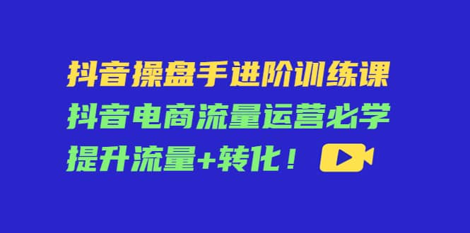 抖音操盘手进阶训练课：抖音电商流量运营必学，提升流量+转化-91搞钱