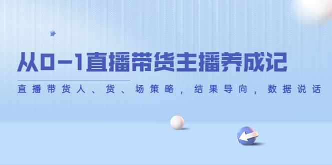 从0-1直播带货主播养成记，直播带货人、货、场策略，结果导向，数据说话-91搞钱