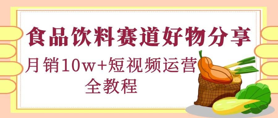 食品饮料赛道好物分享，短视频运营全教程-91搞钱