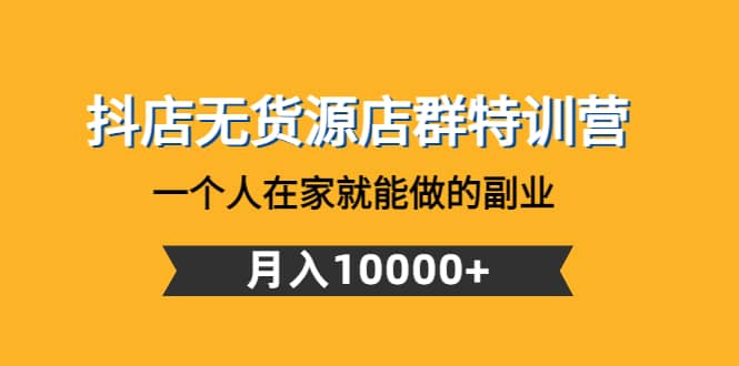 抖店无货源店群特训营：一个人在家就能做的副业-91搞钱