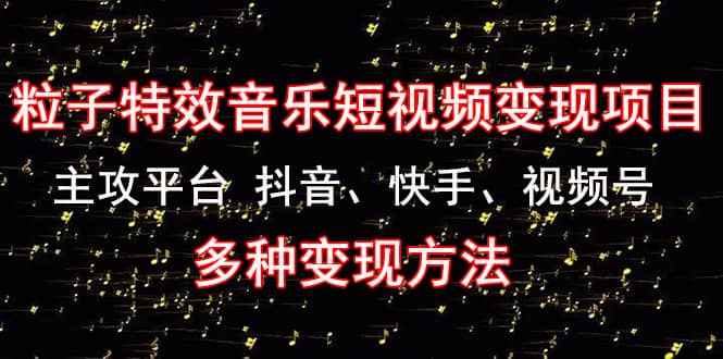 《粒子特效音乐短视频变现项目》主攻平台 抖音、快手、视频号 多种变现方法-91搞钱