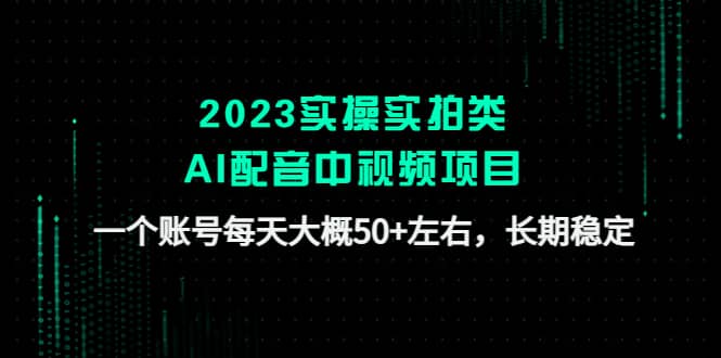 2023实操实拍类AI配音中视频项目，一个账号每天大概50+左右，长期稳定-91搞钱