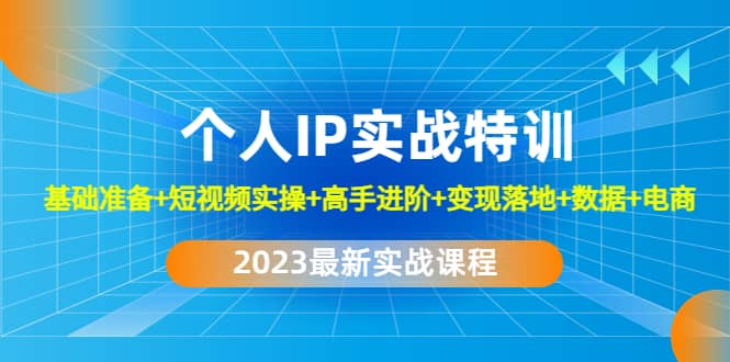 2023个人IP实战特训：基础准备+短视频实操+高手进阶+变现落地+数据+电商-91搞钱