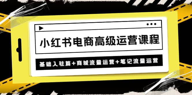 小红书电商高级运营课程：基础入驻篇+商城流量运营+笔记流量运营-91搞钱