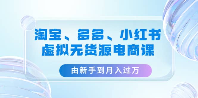 淘宝、多多、小红书-虚拟无货源电商课（3套课程）-91搞钱