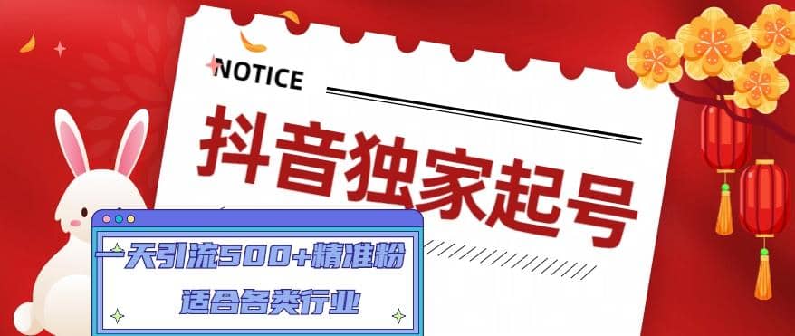 抖音独家起号，适合各类行业（9节视频课）-91搞钱
