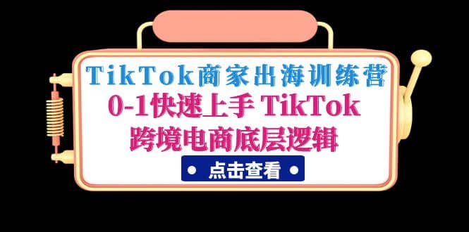 TikTok商家出海训练营：0-1快速上手 TikTok跨境电商底层逻辑(无水印)-91搞钱
