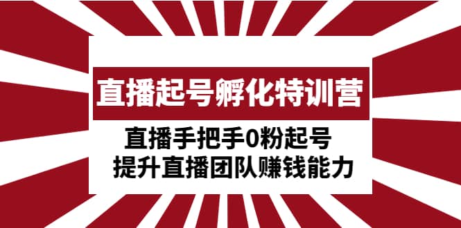 直播起号孵化特训营：直播手把手0粉起号 提升直播团队赚钱能力-91搞钱