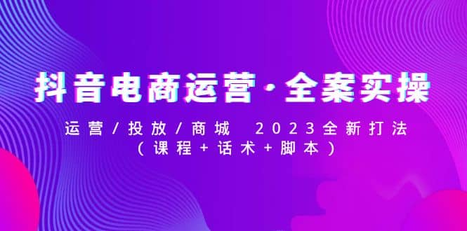 抖音电商运营·全案实操：运营/投放/商城 2023全新打法-91搞钱