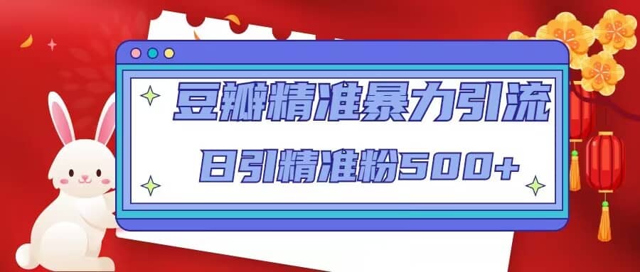豆瓣精准暴力引流，日引精准粉500+【12视频课】-91搞钱