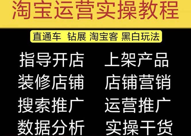 2023淘宝开店教程0基础到高级全套视频网店电商运营培训教学课程（2月更新）-91搞钱