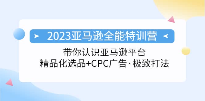2023亚马逊全能特训营：玩转亚马逊平台+精品化·选品+CPC广告·极致打法-91搞钱