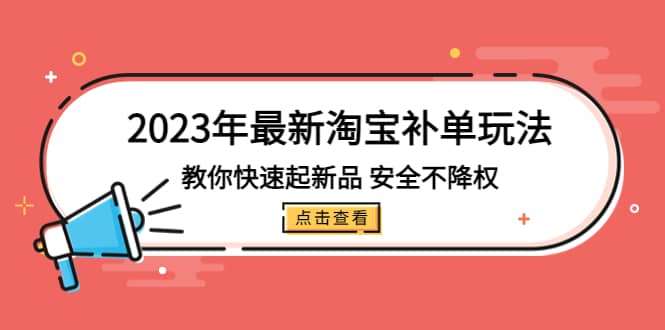 2023年最新淘宝补单玩法，教你快速起·新品，安全·不降权（18课时）-91搞钱